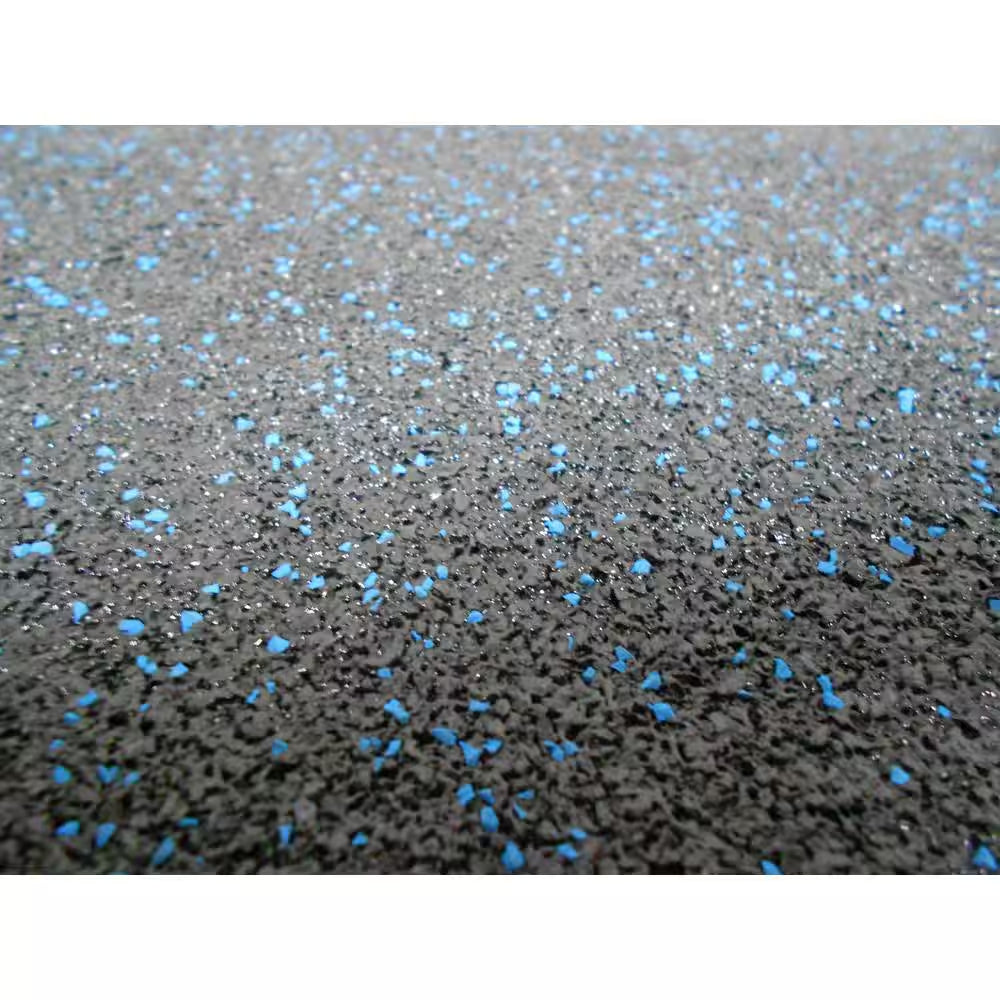 Black 18 In. W X 18 In. L X 0.3 In. Thick Rubber Exercise\Gym Flooring Tiles (6 Tiles\Case) (14.3 Sq. Ft.)
