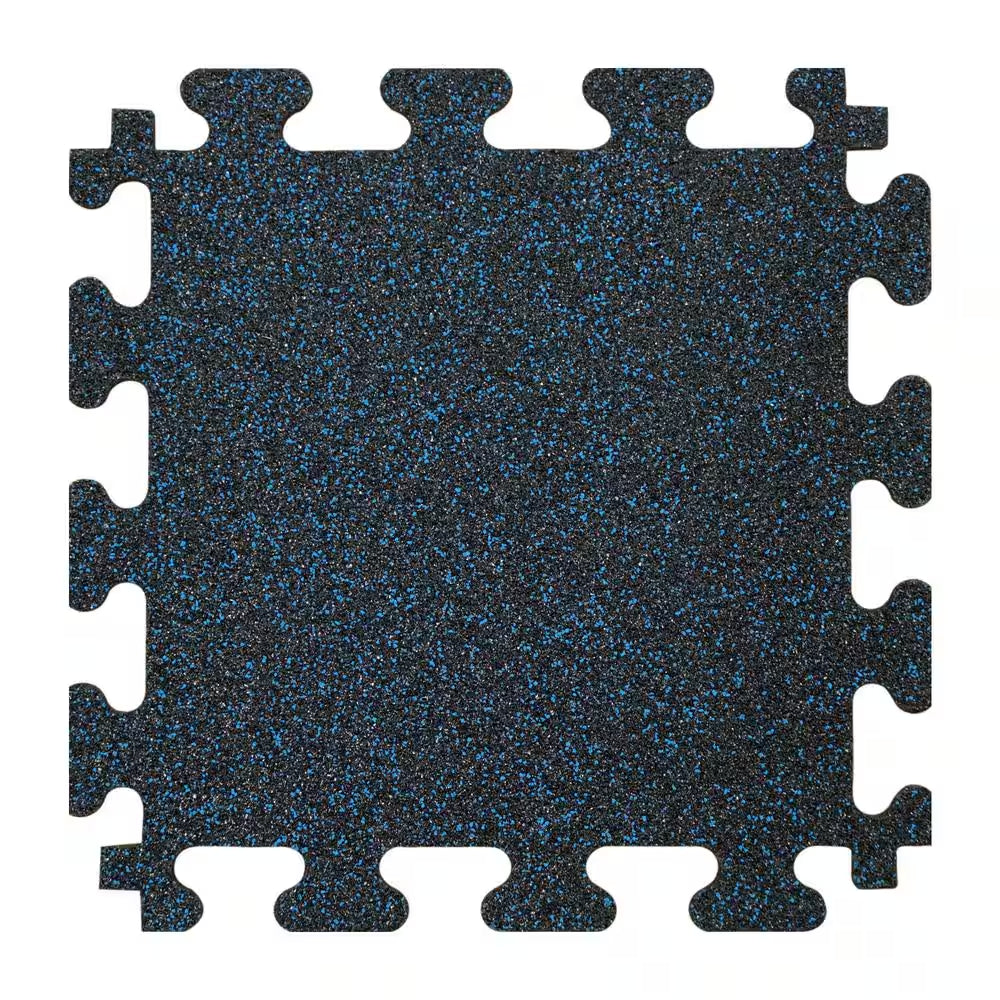 Black 18 In. W X 18 In. L X 0.3 In. Thick Rubber Exercise\Gym Flooring Tiles (6 Tiles\Case) (14.3 Sq. Ft.)